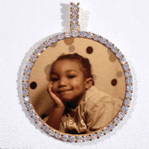 LARGE 3D CIRCLE CUSTOM PICTURE PENDANT