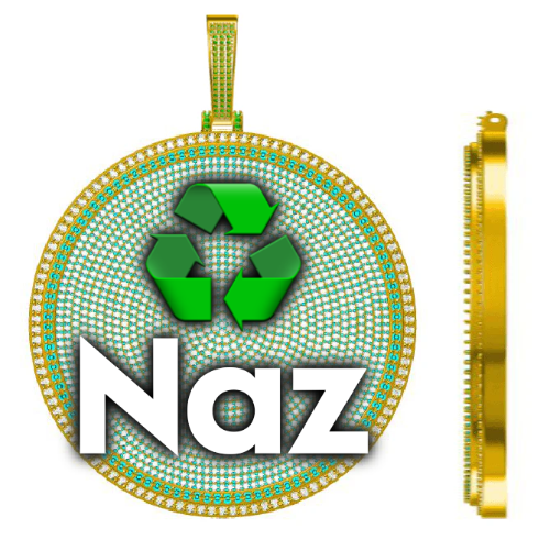 CUSTOM LETTER NECKLACE 3D BIG DISC
