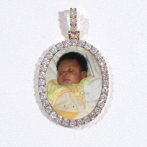 3D Oval Custom Picture Pendant