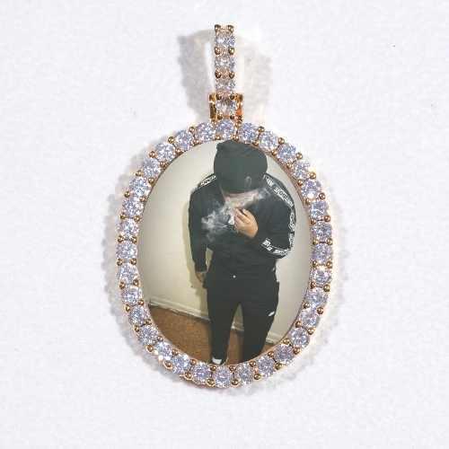 3D Oval Custom Picture Pendant