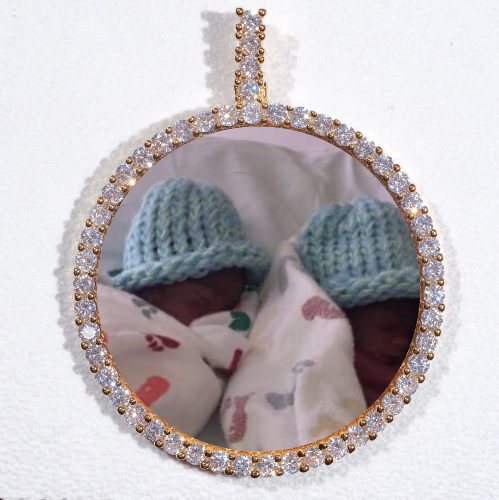 LARGE 3D CIRCLE CUSTOM PICTURE PENDANT