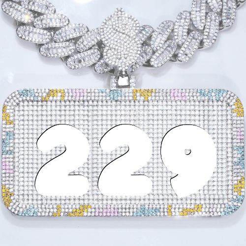 CUSTOM LETTER NECKLACE 3D COLORFUL SQUARE