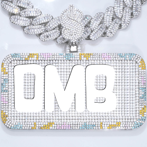 CUSTOM LETTER NECKLACE 3D COLORFUL SQUARE
