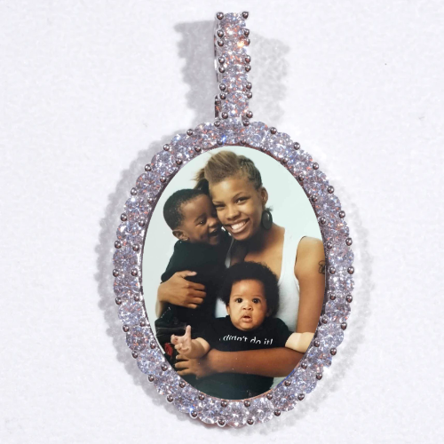 Large 3D Oval Custom Picture Pendant