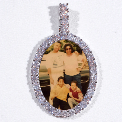 Large 3D Oval Custom Picture Pendant
