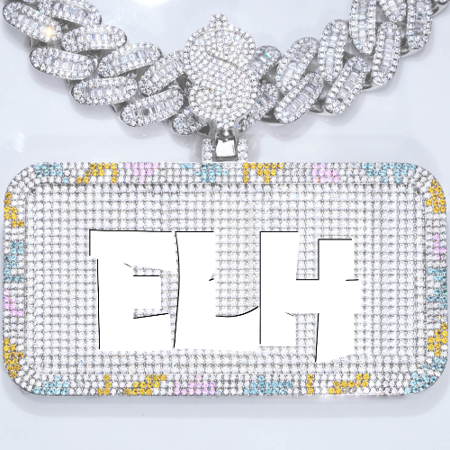 CUSTOM LETTER NECKLACE 3D COLORFUL SQUARE