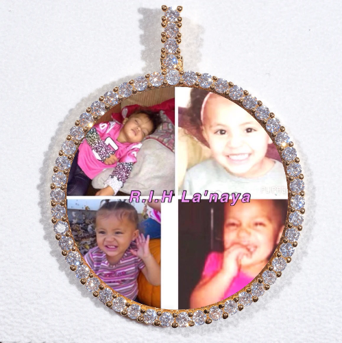 LARGE 3D CIRCLE CUSTOM PICTURE PENDANT