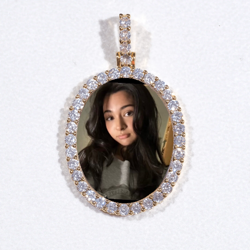 3D Oval Custom Picture Pendant