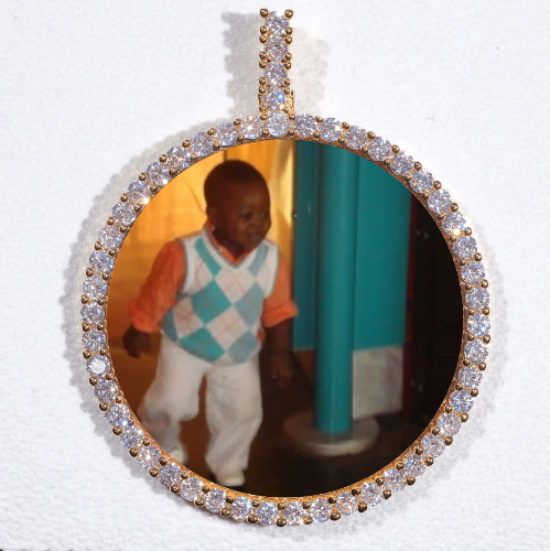 LARGE 3D CIRCLE CUSTOM PICTURE PENDANT