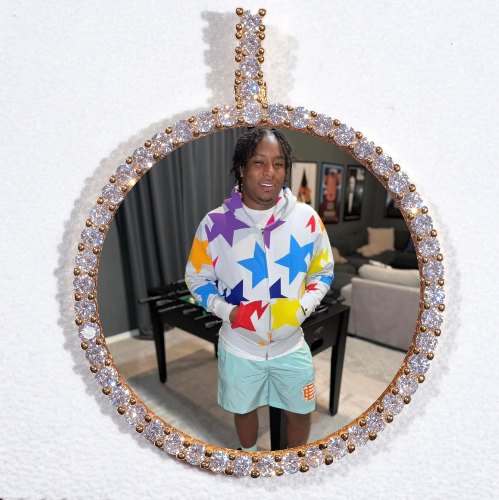 LARGE 3D CIRCLE CUSTOM PICTURE PENDANT