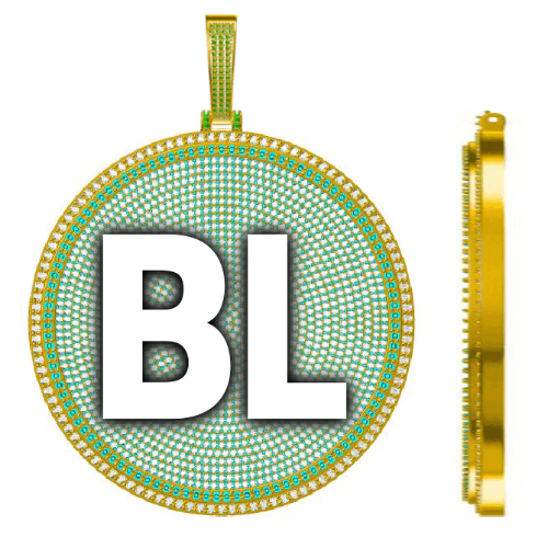 CUSTOM LETTER NECKLACE 3D BIG DISC
