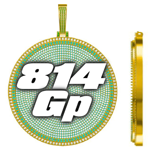 CUSTOM LETTER NECKLACE 3D BIG DISC