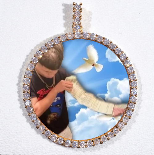 LARGE 3D CIRCLE CUSTOM PICTURE PENDANT