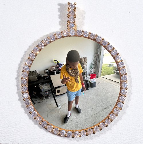 LARGE 3D CIRCLE CUSTOM PICTURE PENDANT