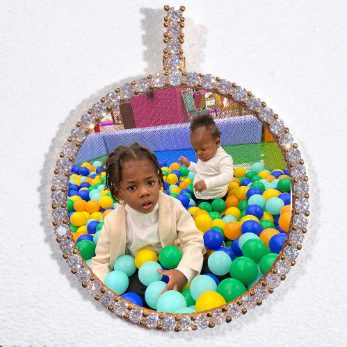 LARGE 3D CIRCLE CUSTOM PICTURE PENDANT