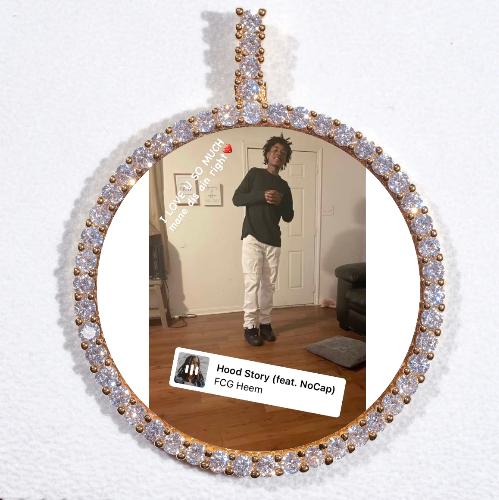 LARGE 3D CIRCLE CUSTOM PICTURE PENDANT