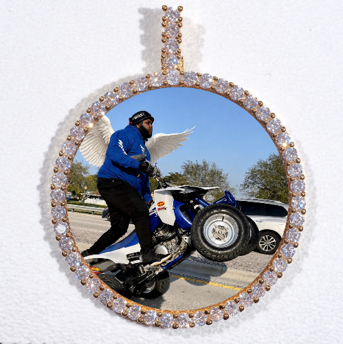 LARGE 3D CIRCLE CUSTOM PICTURE PENDANT