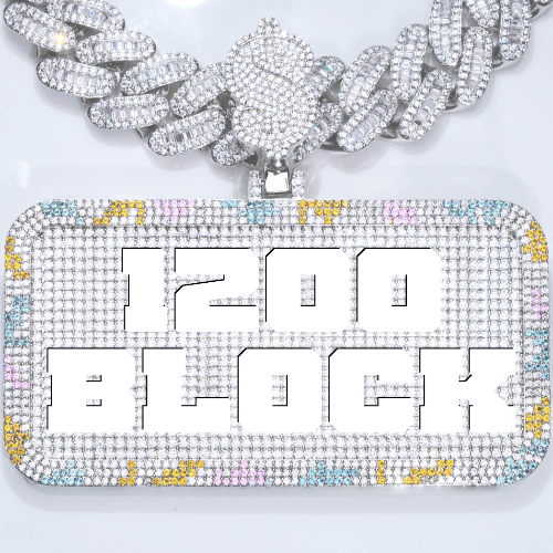 CUSTOM LETTER NECKLACE 3D COLORFUL SQUARE