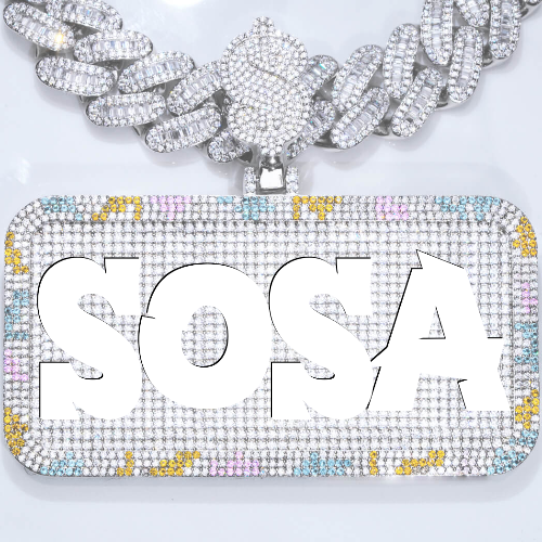 CUSTOM LETTER NECKLACE 3D COLORFUL SQUARE