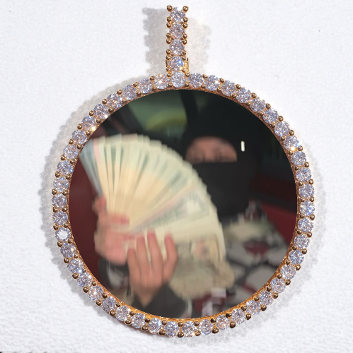 LARGE 3D CIRCLE CUSTOM PICTURE PENDANT