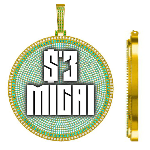 CUSTOM LETTER NECKLACE 3D BIG DISC