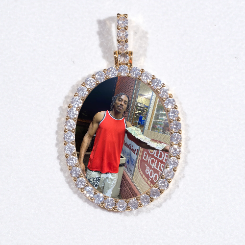 3D Oval Custom Picture Pendant