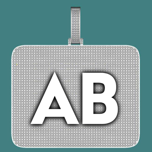 CUSTOM LETTER NECKLACE 3D BIG SQUARE