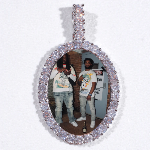 Large 3D Oval Custom Picture Pendant