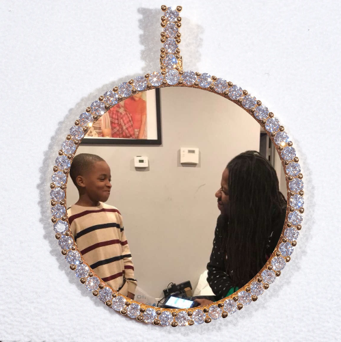 LARGE 3D CIRCLE CUSTOM PICTURE PENDANT