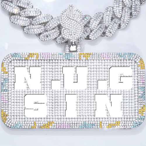 CUSTOM LETTER NECKLACE 3D COLORFUL SQUARE