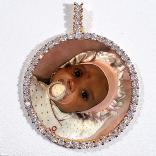 LARGE 3D CIRCLE CUSTOM PICTURE PENDANT