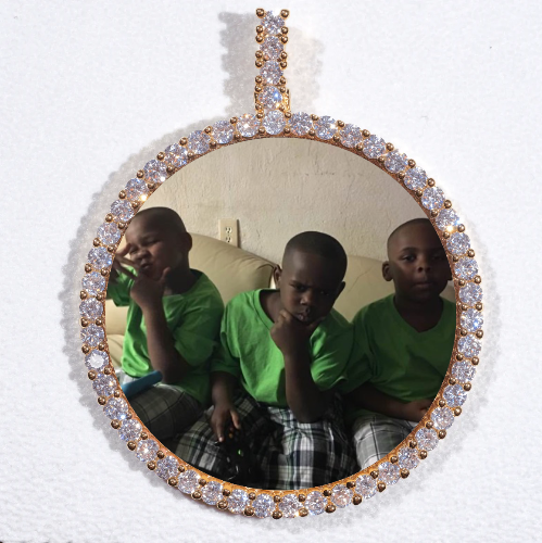 LARGE 3D CIRCLE CUSTOM PICTURE PENDANT