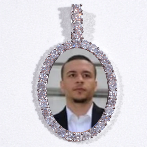 Large 3D Oval Custom Picture Pendant