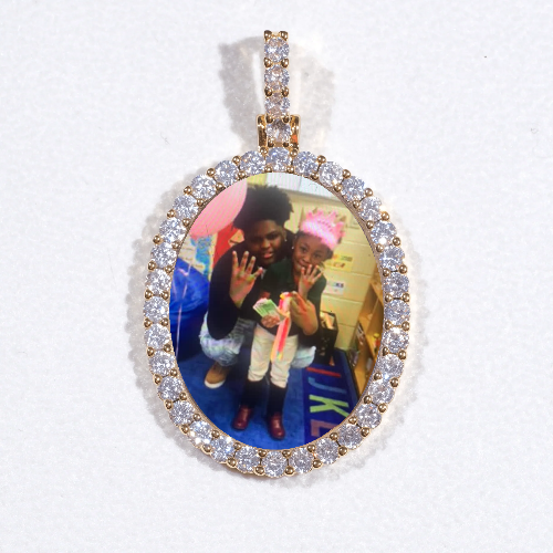 3D Oval Custom Picture Pendant