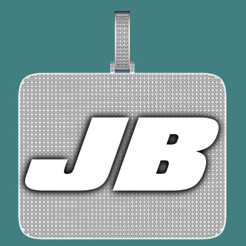 CUSTOM LETTER NECKLACE 3D BIG SQUARE