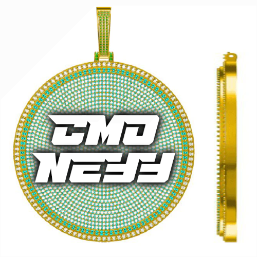 CUSTOM LETTER NECKLACE 3D BIG DISC