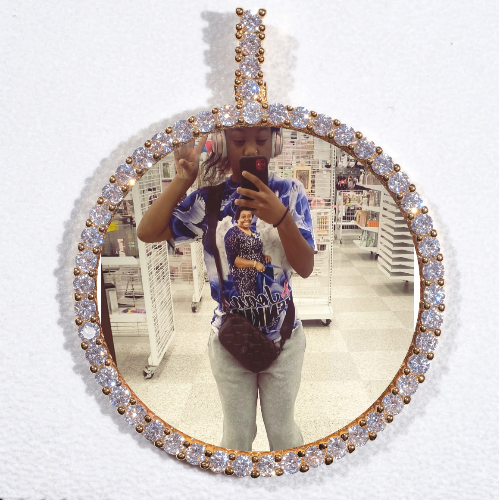 LARGE 3D CIRCLE CUSTOM PICTURE PENDANT