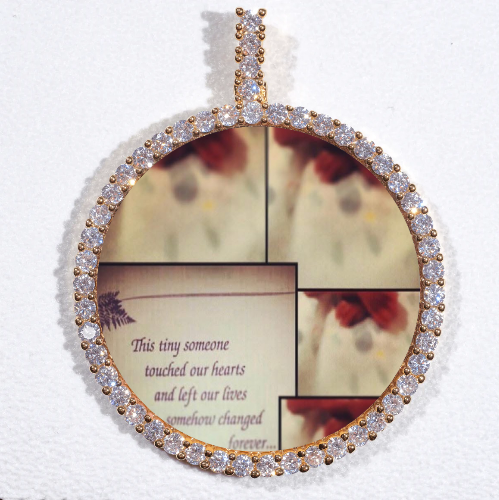 LARGE 3D CIRCLE CUSTOM PICTURE PENDANT