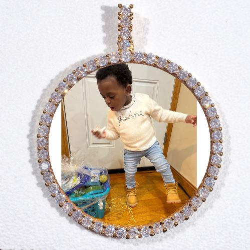 LARGE 3D CIRCLE CUSTOM PICTURE PENDANT