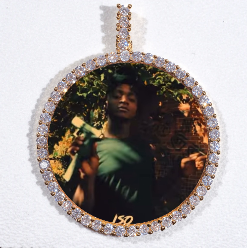 LARGE 3D CIRCLE CUSTOM PICTURE PENDANT