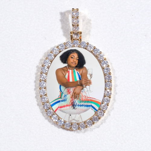 3D Oval Custom Picture Pendant