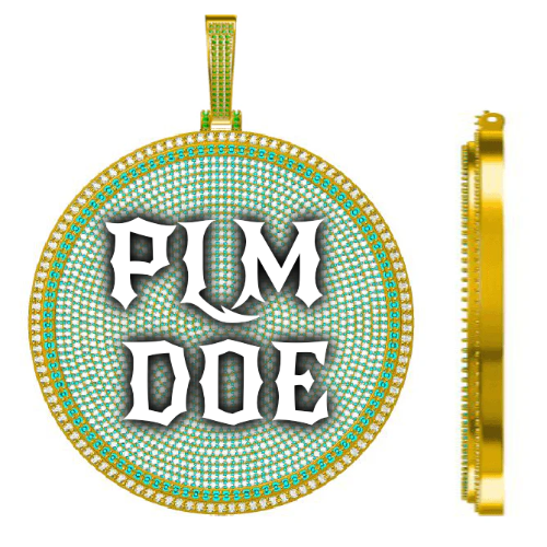 CUSTOM LETTER NECKLACE 3D BIG DISC