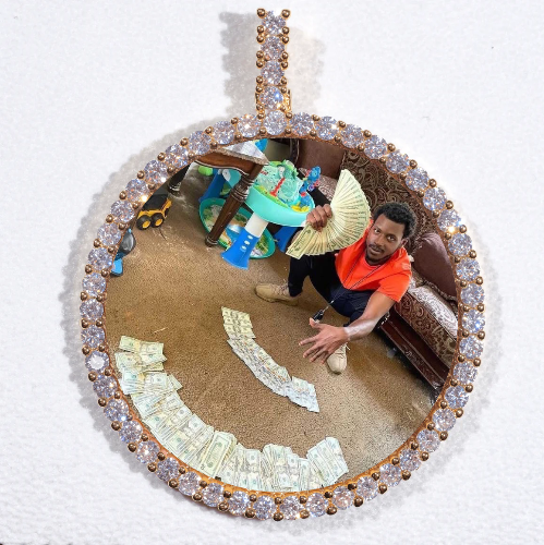 LARGE 3D CIRCLE CUSTOM PICTURE PENDANT