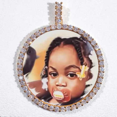 LARGE 3D CIRCLE CUSTOM PICTURE PENDANT