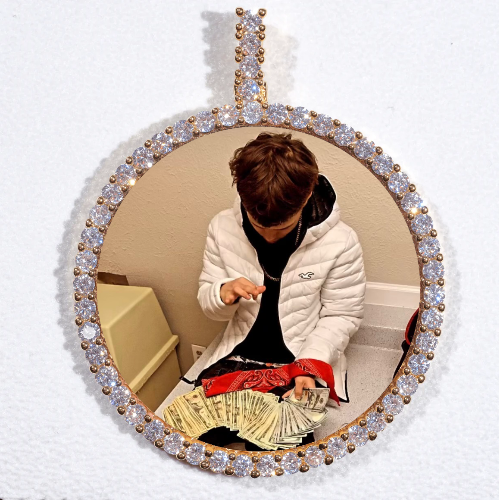 LARGE 3D CIRCLE CUSTOM PICTURE PENDANT