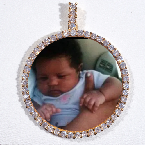 LARGE 3D CIRCLE CUSTOM PICTURE PENDANT