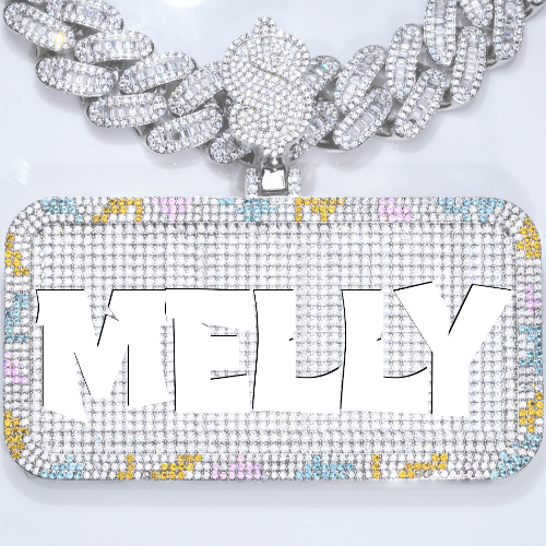 CUSTOM LETTER NECKLACE 3D COLORFUL SQUARE