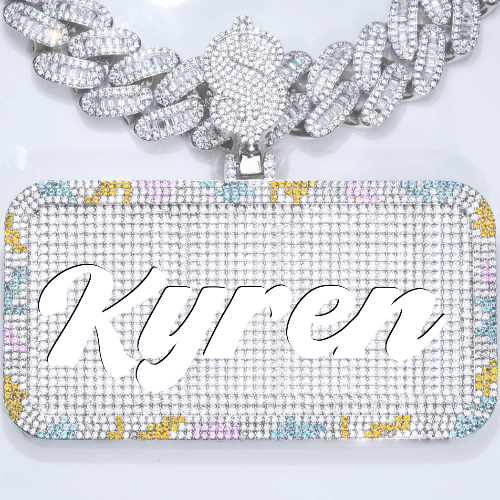 CUSTOM LETTER NECKLACE 3D COLORFUL SQUARE
