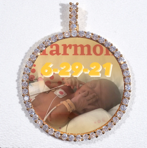 LARGE 3D CIRCLE CUSTOM PICTURE PENDANT