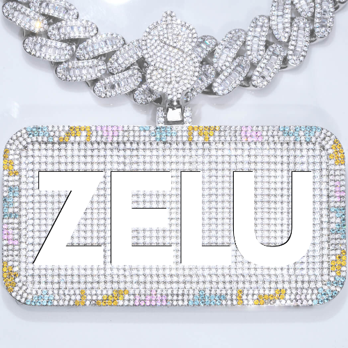 CUSTOM LETTER NECKLACE 3D COLORFUL SQUARE
